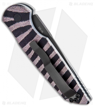 Pro-Tech TR-3 Automatic Knife Custom PK Anodized Zebra Print (3.5" Black) - Image 3