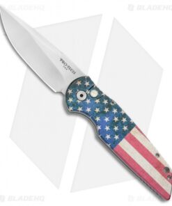 Pro-Tech TR-3 Automatic Knife PK Custom Vintage Flag (3.5" Hand Satin)