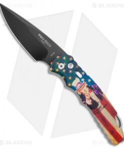 Pro-Tech TR-4 Automatic Knife Custom PK Vintage Flag Uncle Sam (4" Black)