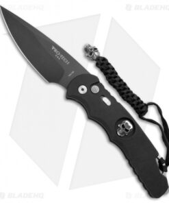 Pro-Tech TR-4.70 Skull Tactical Response Automatic Knife w/MOP Inlay (4" Black)
