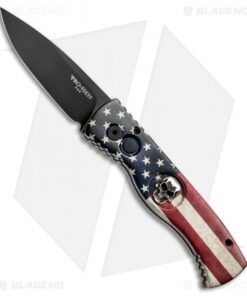 Pro-Tech TR-2 Skull Tactical Response Automatic Knife US Flag (3" Black) TR-2.44