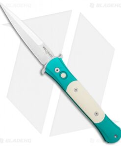 Pro-Tech The Don Custom Automatic Knife Teal/Ivory Micarta (3.5" Satin)