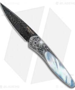 Pro-Tech Ultimate Custom Newport Knife MOP/Steel Shaw Engraving (3" Damascus)