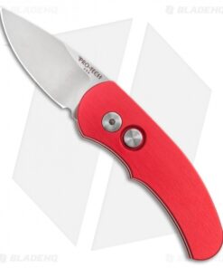 Pro-Tech Runt J4 Automatic Knife Red Handle (1.94" Satin) 4421