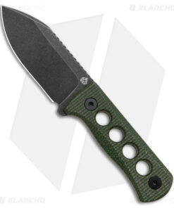 QSP Canary Neck Knife Fixed Blade Green Micarta (2.5" BW)