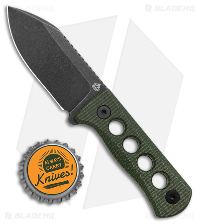 QSP Canary Neck Knife Fixed Blade Green Micarta (2.5" BW) - Image 4