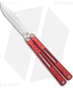 REVO Nexus Balisong Butterfly Knife Red Anodized Aluminum (4.5" Stonewash)