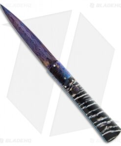 Rainy Vallotton Custom Fantail D&D Automatic Knife Black Molar (Damascus)