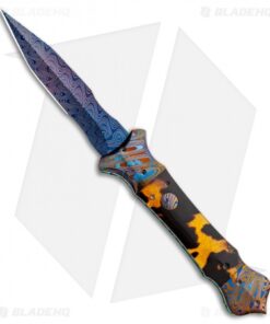 Rainy Vallotton Custom Eos Automatic Knife (4.125" Damascus)