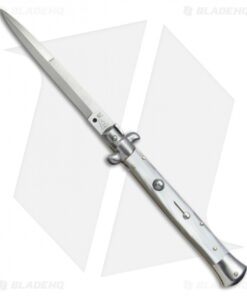 SKM AB 11" Italian Stiletto Automatic Knife Gray Pearlex (5" Satin Bayonet)