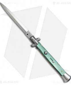 SKM AB 11" Italian Stiletto Automatic Knife Green Pearlex (5" Satin Dagger)