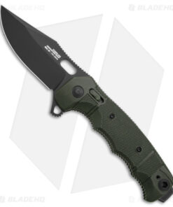 SOG Seal XR Flipper Knife OD Green FRN (3.9" Black S35VN) BHQ Exclusive