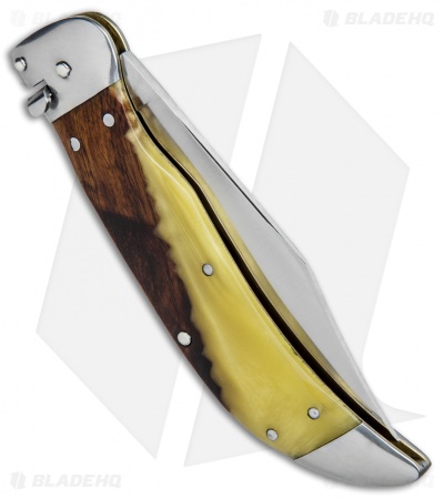 Schatt & Morgan Express #71 Automatic Knife Pearl Shock Wood (4.25" Satin) - Image 3