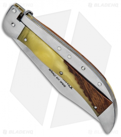 Schatt & Morgan Express #71 Automatic Knife Pearl Shock Wood (4.25" Satin) - Image 2