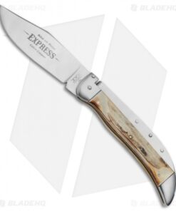 Schatt & Morgan Express #71 Automatic Knife Torched Stag (4.25" Satin)