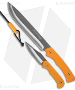 Schrade Uncle Henry 3 Piece Bowie Knife & Skinner Knife & Ferro Rod - Orange