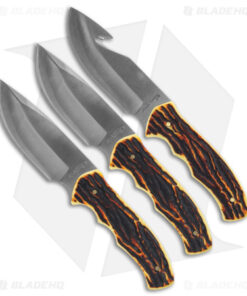 Schrade Uncle Henry 3 Piece Fixed Blade Knife Combo Pack - Faux Stag