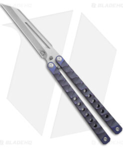 Scorpion 6 Knives B-2B Balisong Butterfly Knife Sculpted Purple Ti (4" Satin)
