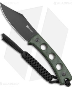 SENCUT Waxahachie Fixed Blade Knife Dark Green Micarta (3.7" Black SW) SA11C