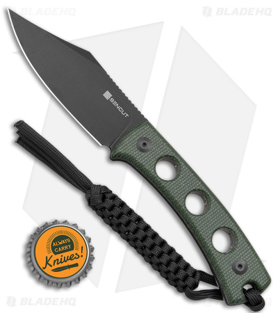 SENCUT Waxahachie Fixed Blade Knife Dark Green Micarta (3.7" Black SW) SA11C - Image 4