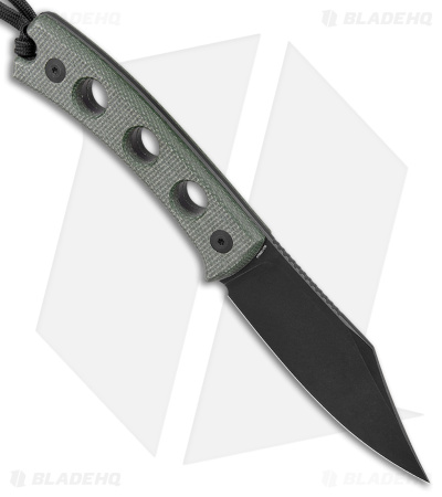 SENCUT Waxahachie Fixed Blade Knife Dark Green Micarta (3.7" Black SW) SA11C - Image 2