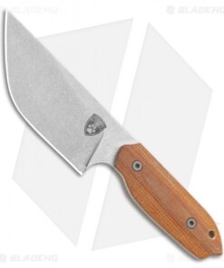 Sheepdog Knives LDT Fixed Blade Knife Natural Micarta (4" Stonewash)