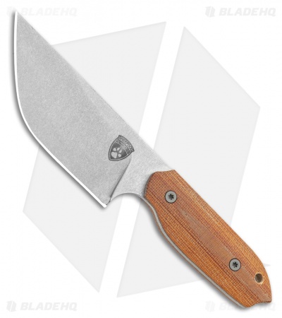 Sheepdog Knives LDT Fixed Blade Knife Natural Micarta (4" Stonewash)
