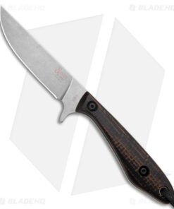 Smith & Sons Spur Fixed Blade Knife Black Burlap Micarta (3.45" Stonewash AEB-L)
