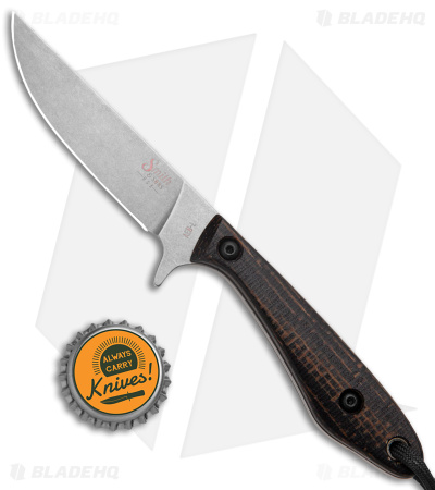 Smith & Sons Spur Fixed Blade Knife Black Burlap Micarta (3.45" Stonewash AEB-L) - Image 4
