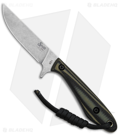 Smith & Sons Spur Fixed Blade Knife OD Green/Black G-10 (3.37" Stonewash)