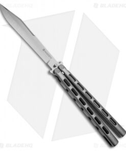 Snody Knives Custom Highroller Balisong Butterfly Knife Platinum SW (5" Satin)