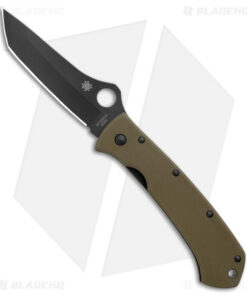Spyderco Lum Liner Lock Tanto Knife OD Green G-10 (3.9" Black M390) C46GPODBK