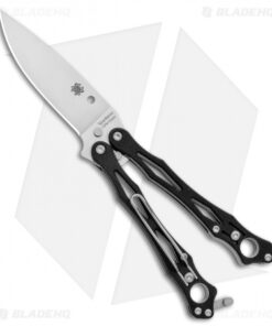 Spyderco SmallFly 2 Balisong Butterfly Knife Black G-10 (3.4" Satin) B02GP2