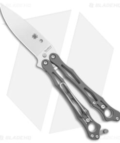 Spyderco SmallFly 2 Butterfly Knife Gray G-10 (3.4" Satin CPM Cru-Wear)
