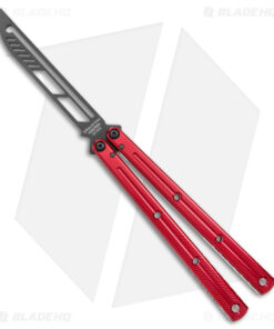 Squid Industries Krake Raken V2.5 Balisong Trainer Inked Red (4.4" Black)
