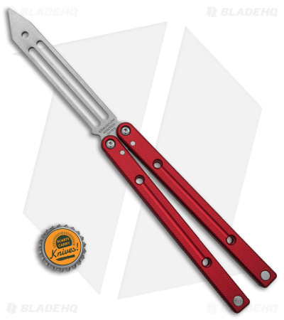 Squid Industries Squidtrainer V4 Butterfly Balisong Trainer Red (4.5" SW) - Image 4