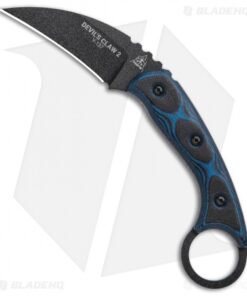 TOPS Knives Devil's Claw 2 Fixed Blade Knife Blue/Black G-10 (3.13" Black)