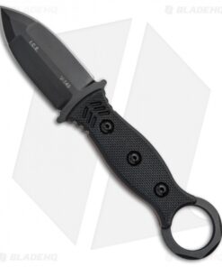 TOPS Knives I.C.E. Dagger Fixed Blade Neck Knife w/ Chain (3" Black) ICED-01
