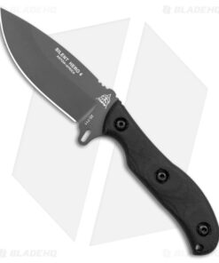 TOPS Knives Silent Hero 4 Fixed Blade Knife Black Smooth Micarta (4.25" Black)