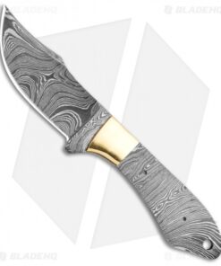 Tallen Lupine Fixed Blade Knife Brass (3.5" Damascus)