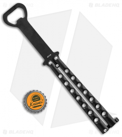 The Bartender "Bottle-Fly" Butterfly Knife Bottle Opener (Black) - Image 4