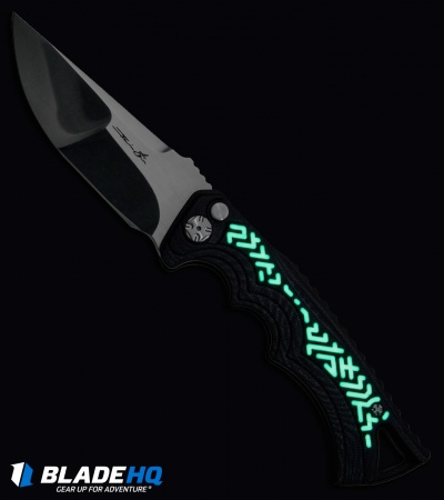 Brian Tighe Custom Tighe Fighter Drop Point Automatic Glow Pattern (3.9" Polish) - Image 4