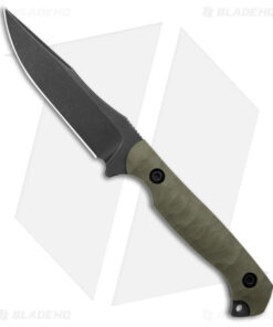Toor Knives Krypteia Fixed Blade Knife Covert Green G-10 (4" Black Stonewash)