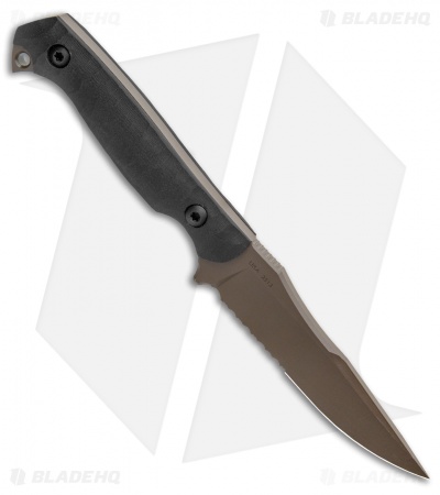 Toor Knives Krypteia JD35S Fixed Blade Knife Black G-10 (4" Bronze Serrated) - Image 2
