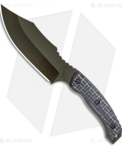 Trouble Blades Custom Bush Bitch Fixed Blade Knife Purple G-10 (5.0" Black)