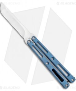 VMX Vallotton/Maverick Custom Balisong Knife Blue Ti (4.25" Satin M390)