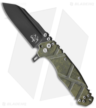 Wander Tactical Mistral Bar Lock Knife Green Micarta (3.5" Black DLC)