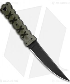 Alternative view of Williams Blade Design Hira Zukuri HZT 004 Fixed Blade Green Micarta (4.5" Black)