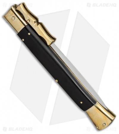 AGA Campolin 13" Bat Swinguard Automatic Brass/Ebony Wood (5.75" Satin Dagger) - Image 2