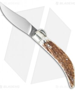 Lepre 9" Sicilian Picklock Automatic Knife Stag Horn (3.7" Satin)
